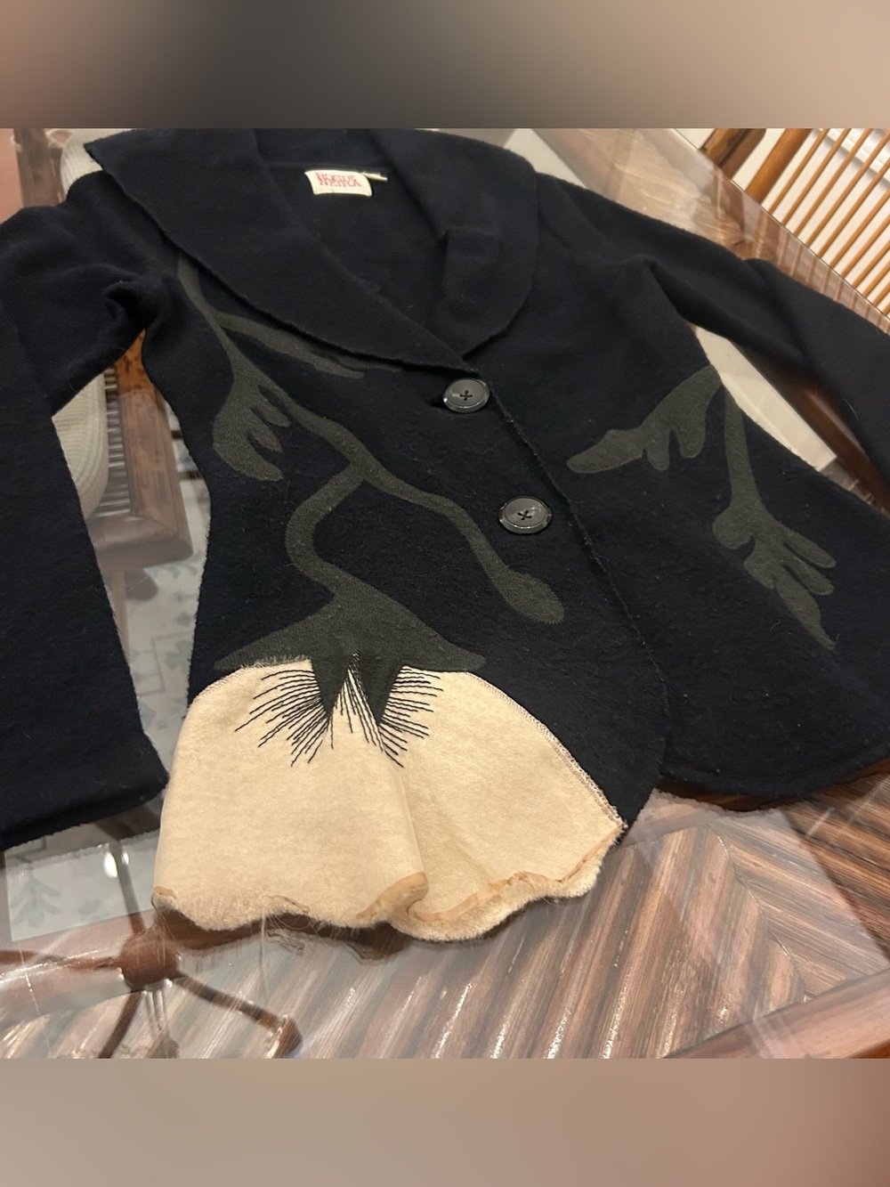 Anthropologie wool flower sweater size S